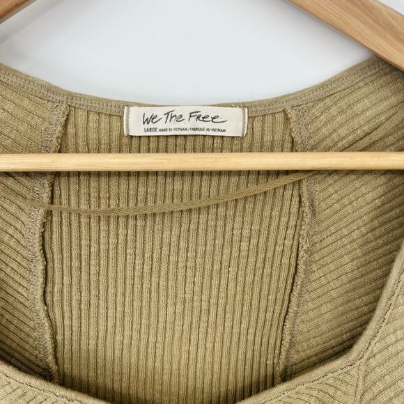 We the Free Boss Babe Tan Ribbed Tank Top Women's Large OB1704305 - Picture 6 of 7